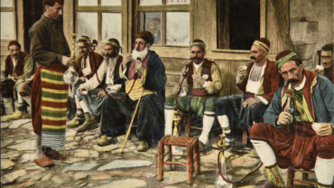 Cafe Turc en été Turkish cafe Smoking Hookahs Turkey c1900s Vintage Postcard