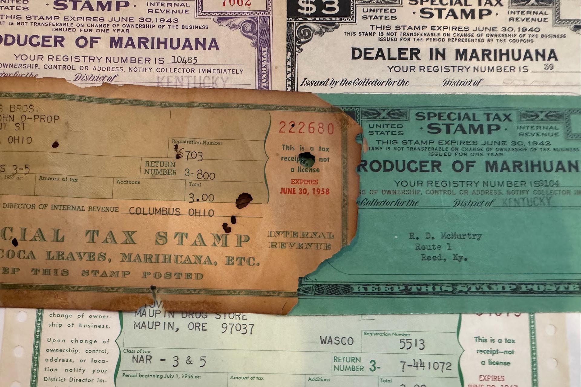 Cannabis Museum Special Tax Stamps